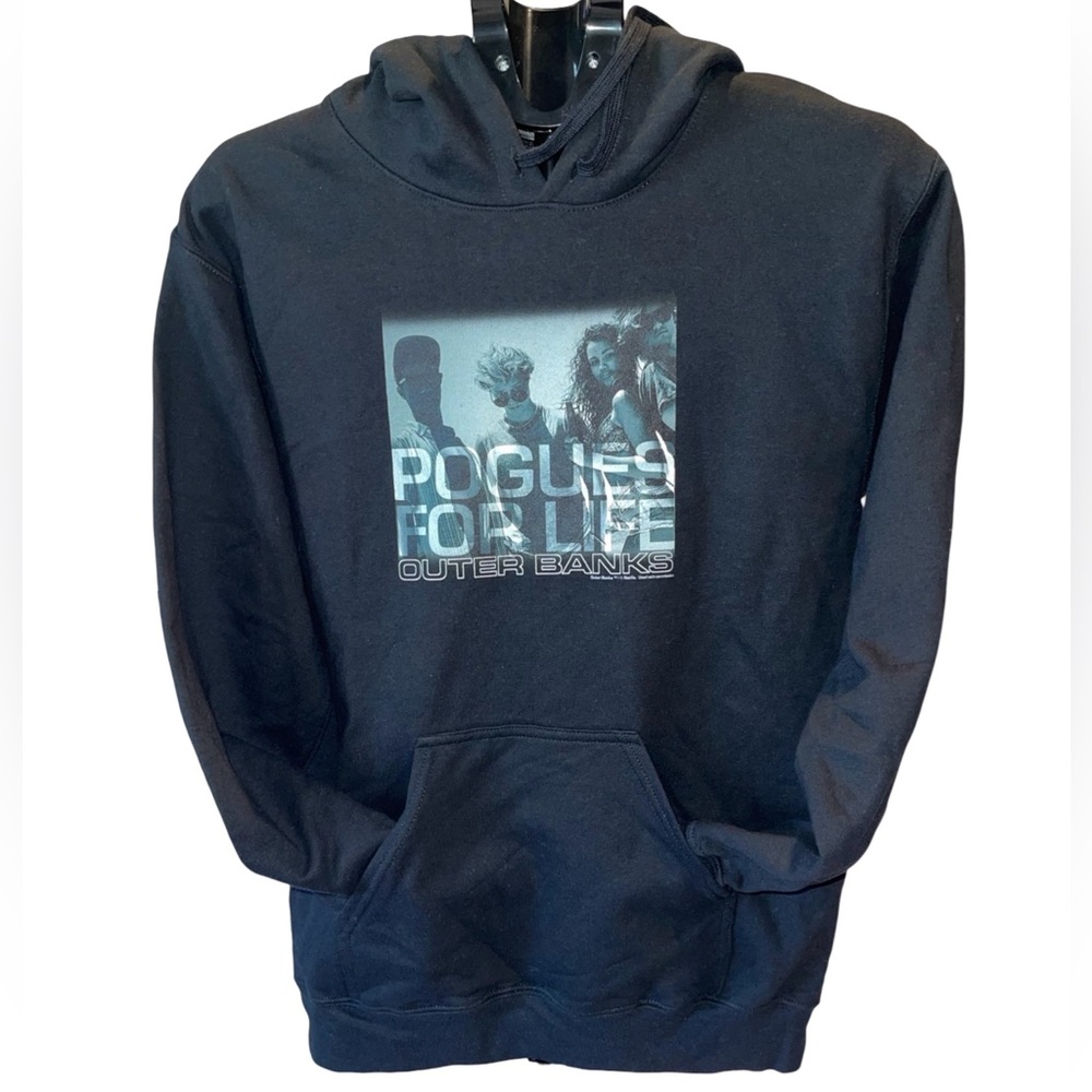 3/$15 EUC Outer Banks Pogues For Life Graphic Hoodie Black Small